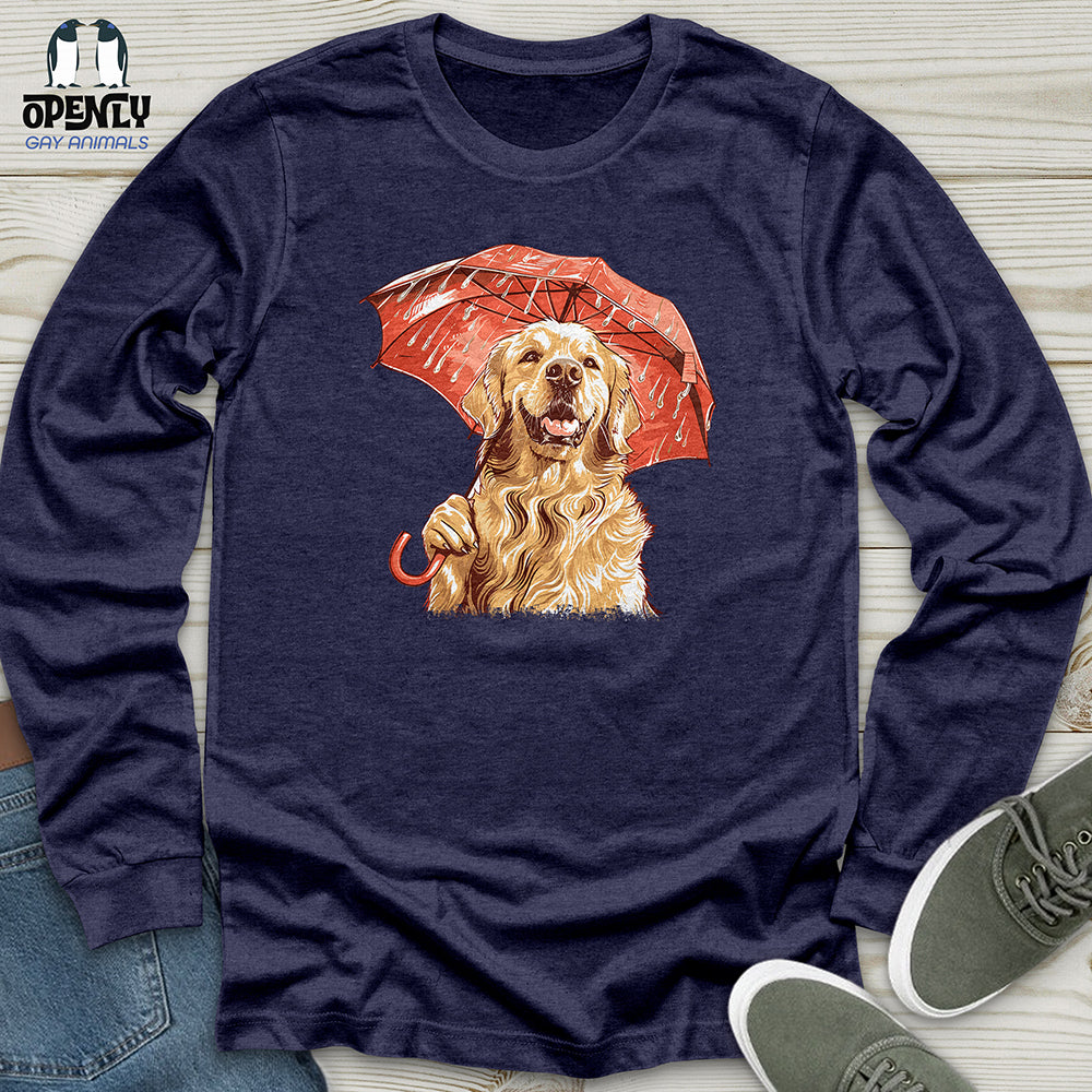 Golden Optimist Umbrella Unisex Long Sleeve Tee Gift For Animal Lover