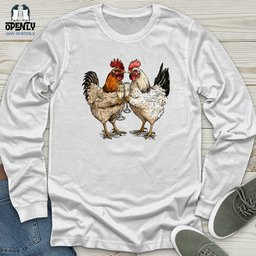 Chickens Cheers Unisex Long Sleeve Tee Gift For Animal Lover