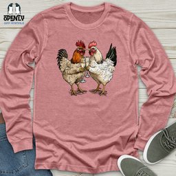 Chickens Cheers Unisex Long Sleeve Tee Gift For Animal Lover
