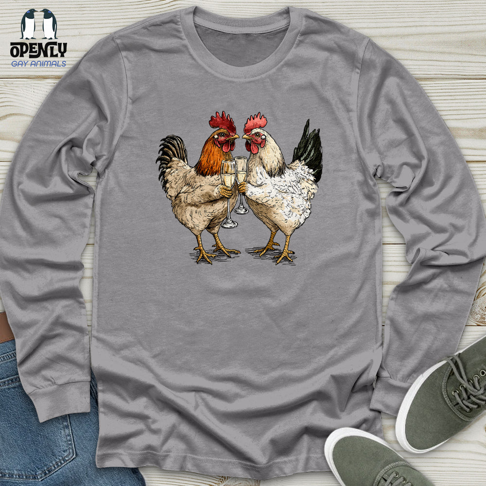 Chickens Cheers Unisex Long Sleeve Tee Gift For Animal Lover