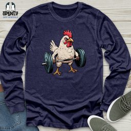 Dumbbelling Chickens Unisex Long Sleeve Tee Gift For Animal Lover