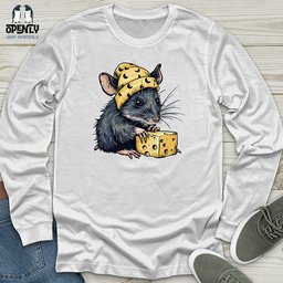 Cheesy Mouse Delight Unisex Long Sleeve Tee Gift For Animal Lover