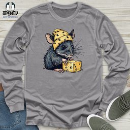 Cheesy Mouse Delight Unisex Long Sleeve Tee Gift For Animal Lover