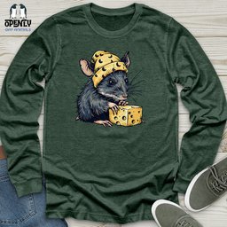 Cheesy Mouse Delight Unisex Long Sleeve Tee Gift For Animal Lover