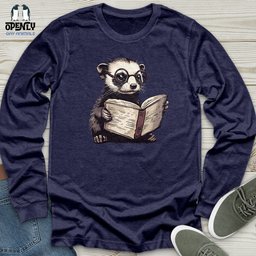 Ferret Reader Unisex Long Sleeve Tee Gift For Animal Lover