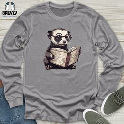 Ferret Reader Unisex Long Sleeve Tee Gift For Animal Lover