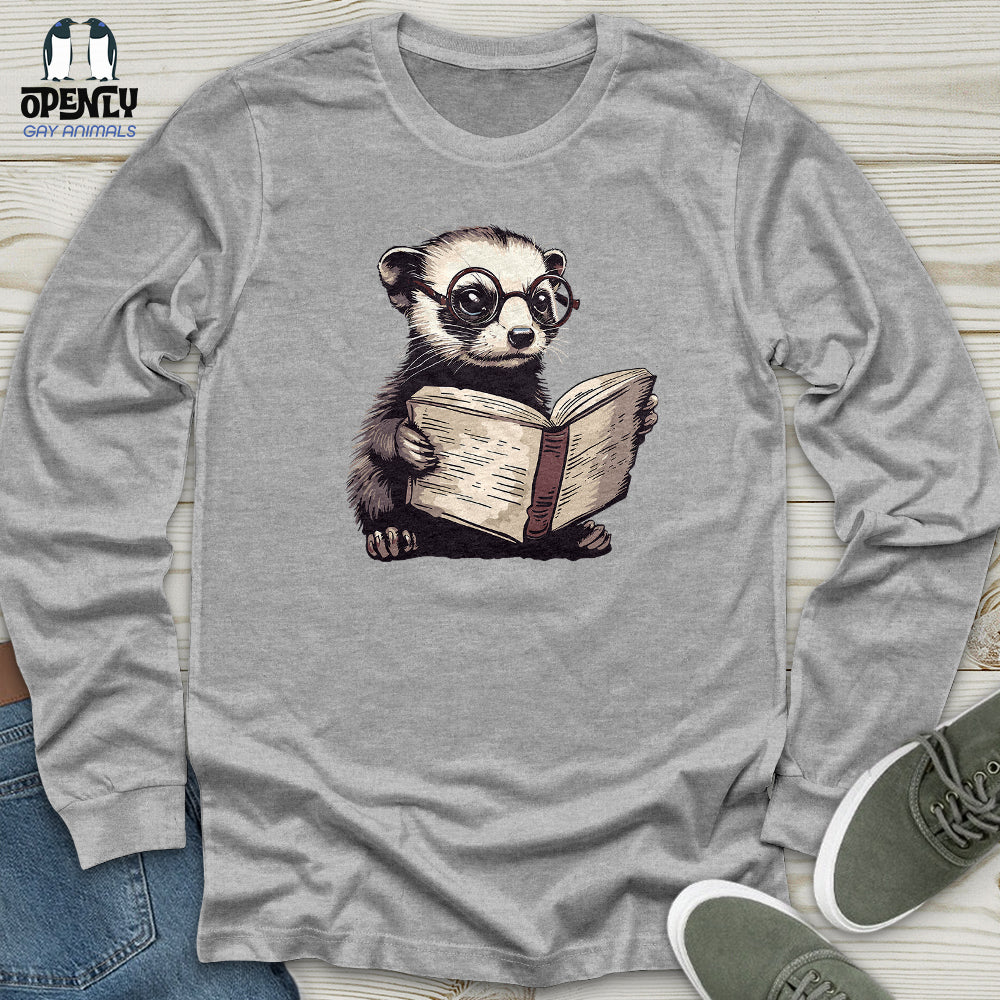 Ferret Reader Unisex Long Sleeve Tee Gift For Animal Lover