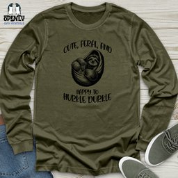 Cute Feral And Happy Unisex Long Sleeve Tee Gift For Animal Lover