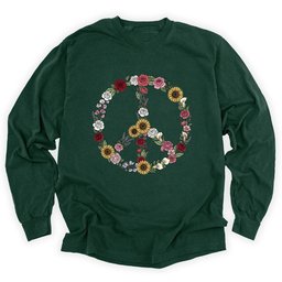 Peace Love Flowers Long Sleeve Shirt T Shirt Gift For Gardener
