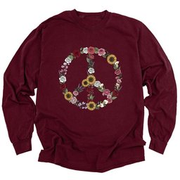 Peace Love Flowers Long Sleeve Shirt T Shirt Gift For Gardener