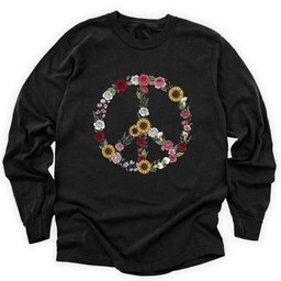 Peace Love Flowers Long Sleeve Shirt T Shirt Gift For Gardener