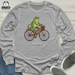 Frogs On A Ride Unisex Long Sleeve Tee Gift For Frog Lover