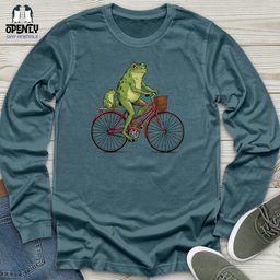 Frogs On A Ride Unisex Long Sleeve Tee Gift For Frog Lover