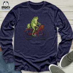 Frogs On A Ride Unisex Long Sleeve Tee Gift For Frog Lover
