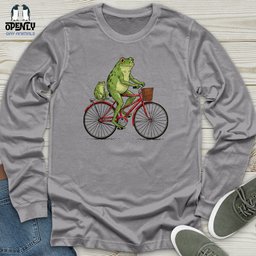Frogs On A Ride Unisex Long Sleeve Tee Gift For Frog Lover