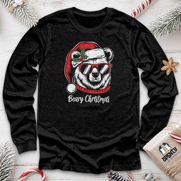 Beary Christmas Unisex Long Sleeve Tee Gift For Animal Lover