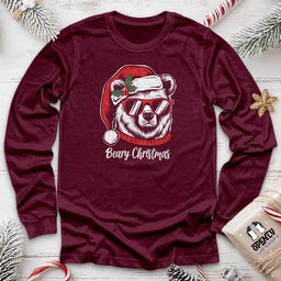 Beary Christmas Unisex Long Sleeve Tee Gift For Animal Lover