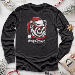 Beary Christmas Unisex Long Sleeve Tee Gift For Animal Lover