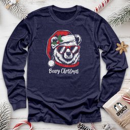 Beary Christmas Unisex Long Sleeve Tee Gift For Animal Lover
