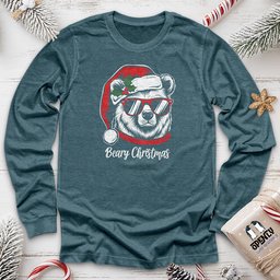 Beary Christmas Unisex Long Sleeve Tee Gift For Animal Lover