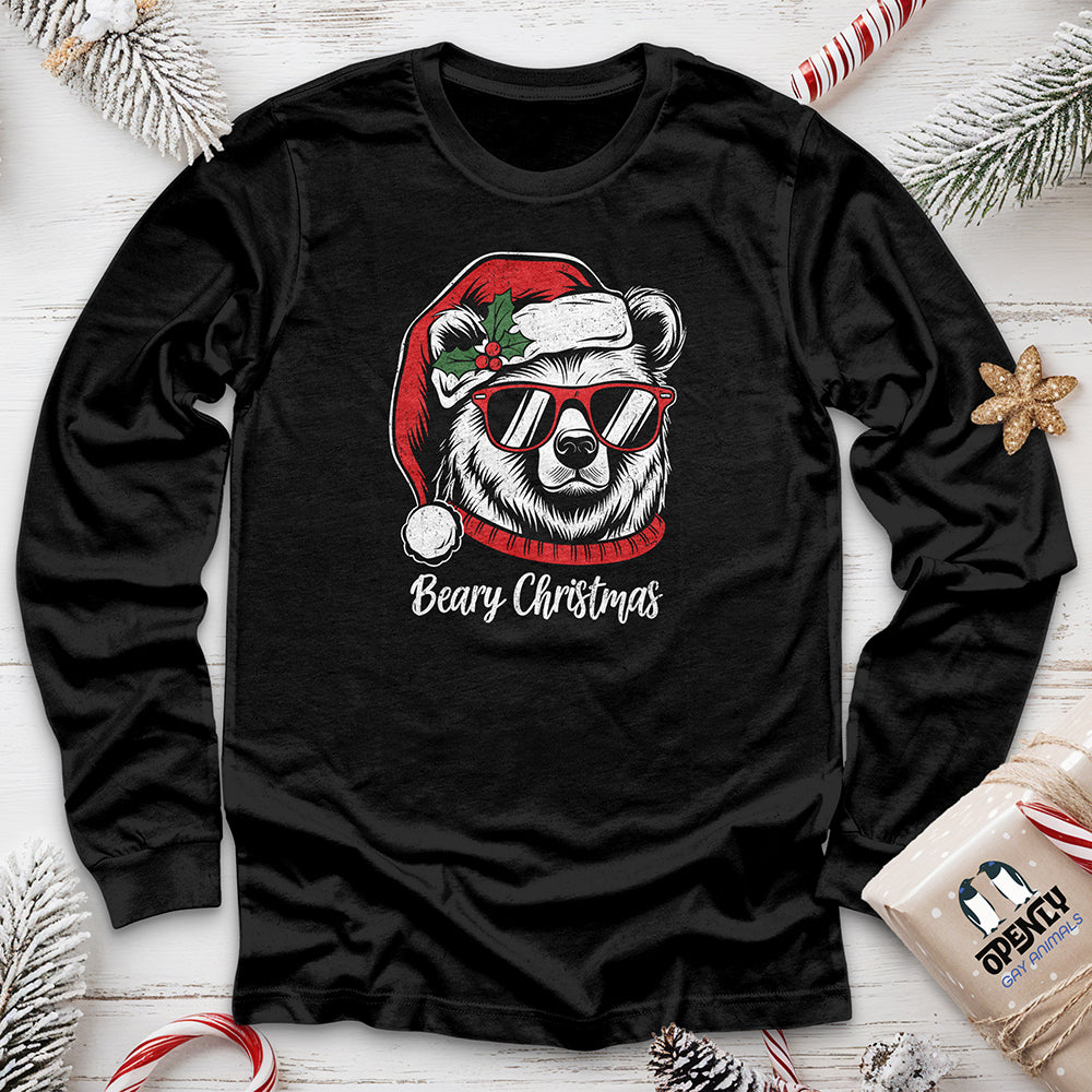 Beary Christmas Unisex Long Sleeve Tee Gift For Animal Lover