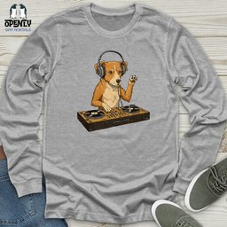 Dog DJ Unisex Long Sleeve Tee Gift For Dog Lover