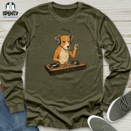 Dog DJ Unisex Long Sleeve Tee Gift For Dog Lover