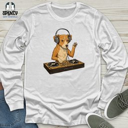 Dog DJ Unisex Long Sleeve Tee Gift For Dog Lover