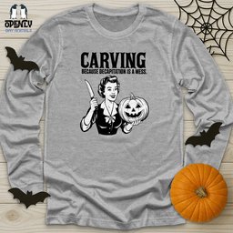 Carving Unisex Long Sleeve Tee Gift For Animal Lover