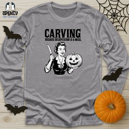 Carving Unisex Long Sleeve Tee Gift For Animal Lover