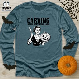 Carving Unisex Long Sleeve Tee Gift For Animal Lover