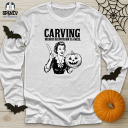 Carving Unisex Long Sleeve Tee Gift For Animal Lover