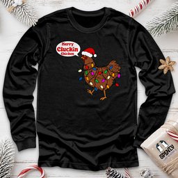 Merry Cluckin Chicken Unisex Long Sleeve Tee Gift For Animal Lover