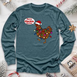 Merry Cluckin Chicken Unisex Long Sleeve Tee Gift For Animal Lover