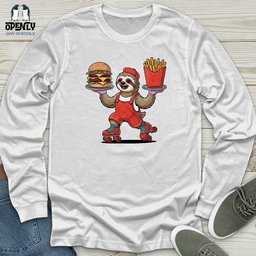 Sloth Server Unisex Long Sleeve Tee Gift For Animal Lover