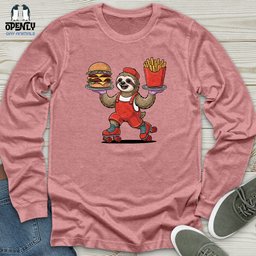 Sloth Server Unisex Long Sleeve Tee Gift For Animal Lover