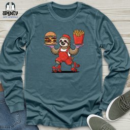 Sloth Server Unisex Long Sleeve Tee Gift For Animal Lover