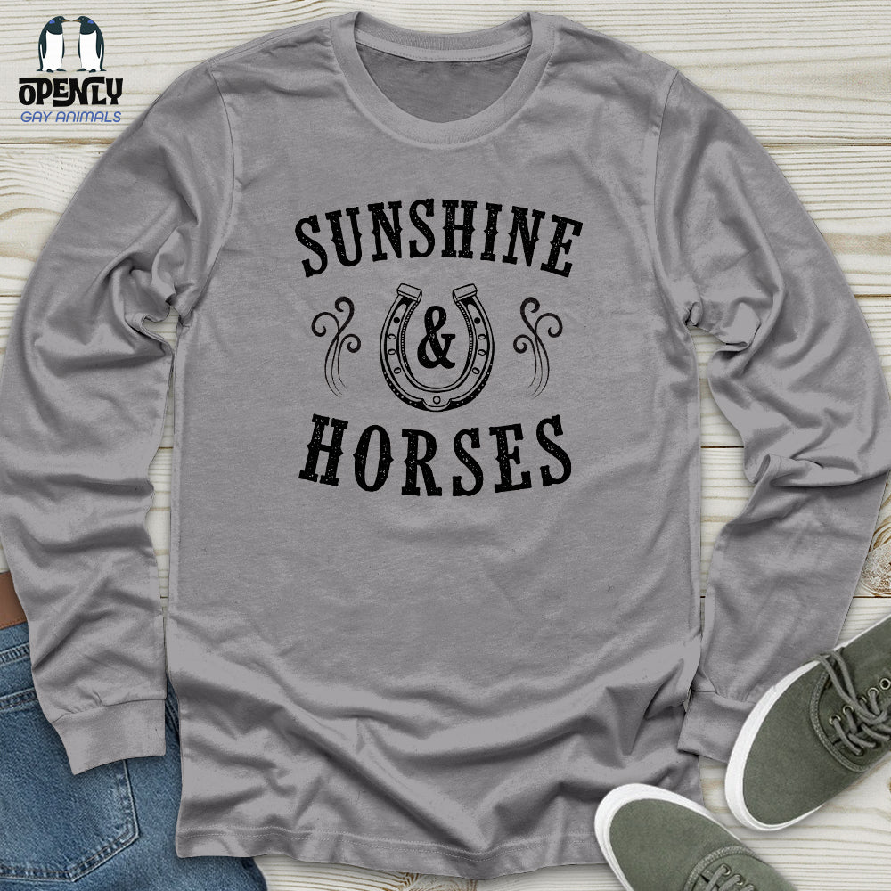 Sunshine And Horses Unisex Long Sleeve Tee Gift For Horse Lover