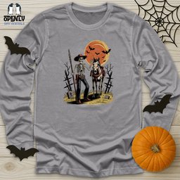 Skeleton Cowboy Unisex Long Sleeve Tee Gift For Animal Lover