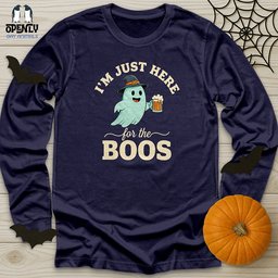 Im Just Here For The Boos Unisex Long Sleeve Tee Gift For Animal Lover