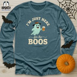 Im Just Here For The Boos Unisex Long Sleeve Tee Gift For Animal Lover
