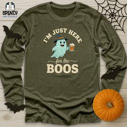 Im Just Here For The Boos Unisex Long Sleeve Tee Gift For Animal Lover