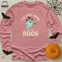 Im Just Here For The Boos Unisex Long Sleeve Tee Gift For Animal Lover