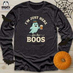 Im Just Here For The Boos Unisex Long Sleeve Tee Gift For Animal Lover