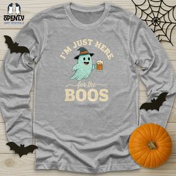 Im Just Here For The Boos Unisex Long Sleeve Tee Gift For Animal Lover