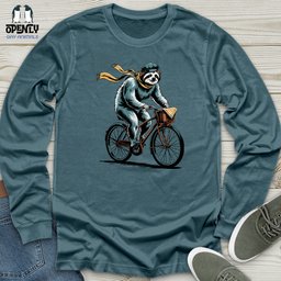 Sloth Riding Cycle Unisex Long Sleeve Tee Gift For Animal Lover