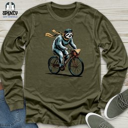 Sloth Riding Cycle Unisex Long Sleeve Tee Gift For Animal Lover