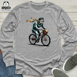 Sloth Riding Cycle Unisex Long Sleeve Tee Gift For Animal Lover