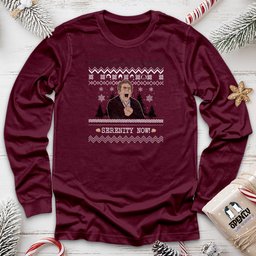 Serenity Now Unisex Long Sleeve Tee Gift For Animal Lover