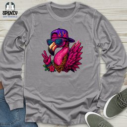 Funny Flamingo Unisex Long Sleeve Tee Gift For Animal Lover